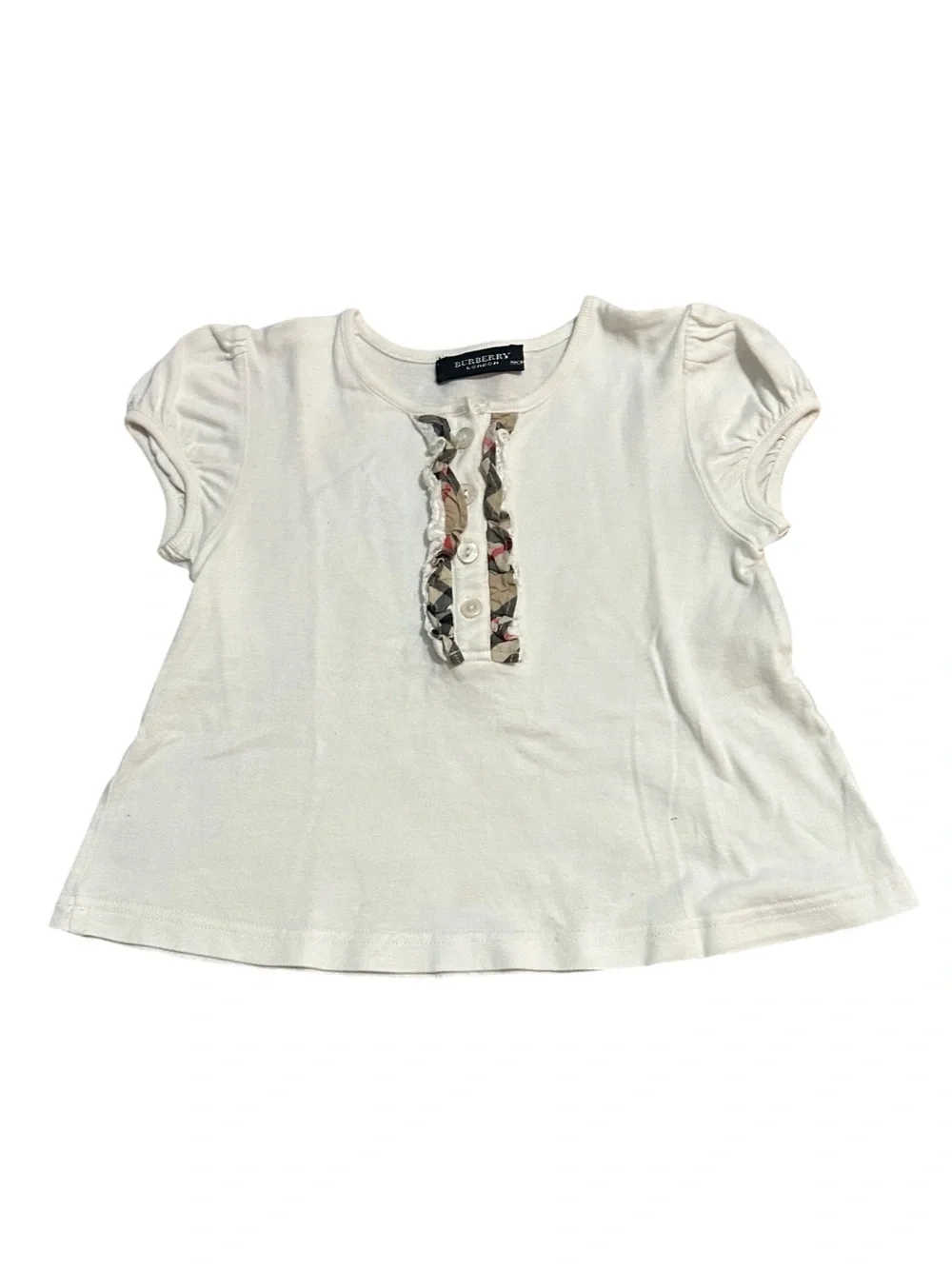 BURBERRY LONDON Matching Set Skirt and Nova Check Ruffle Short Sleeve Top